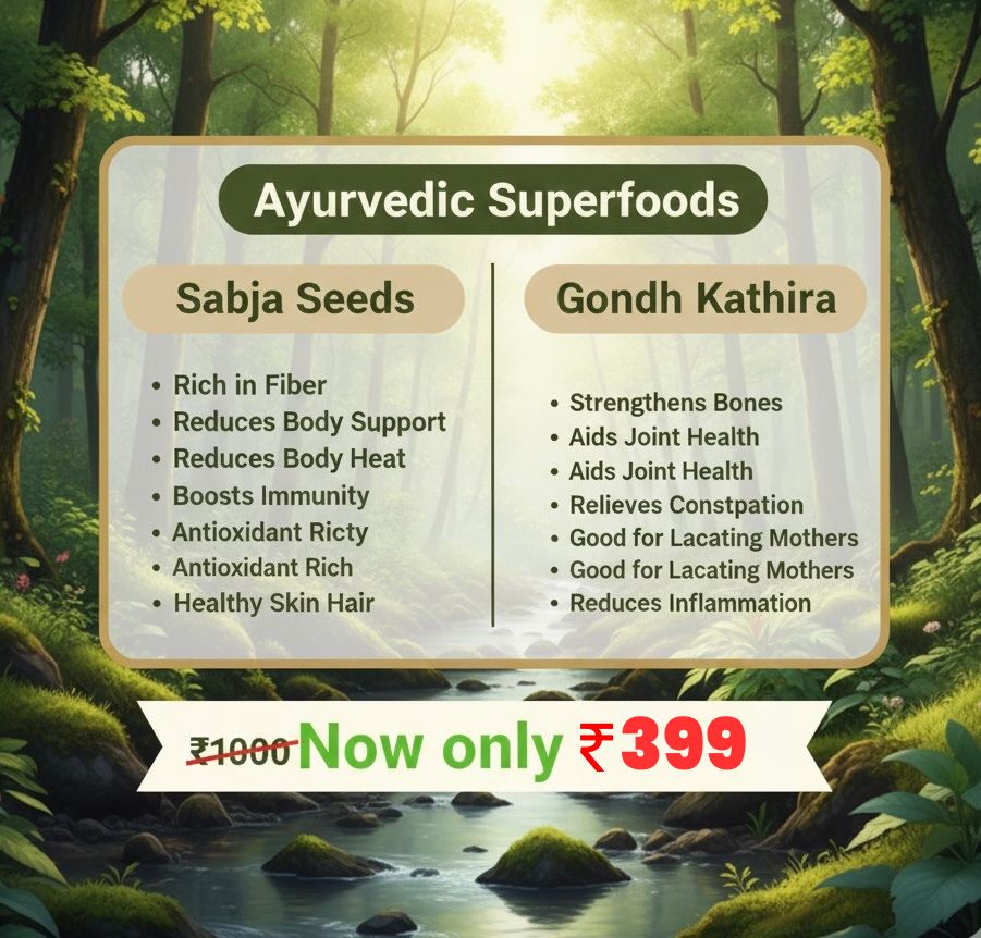 Sabja Seeds & Gondh Katira Combo – Natural Cooling & Detox Duo