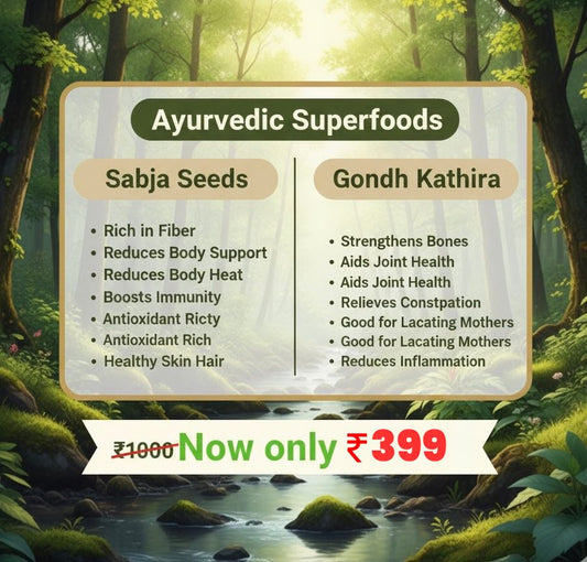 Sabja Seeds & Gondh Katira Combo – Natural Cooling & Detox Duo