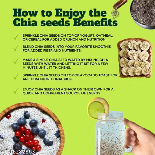 Malluva Essentials Chia Seeds — 2-Pack Combo | Raw, Omega-3, High Fiber