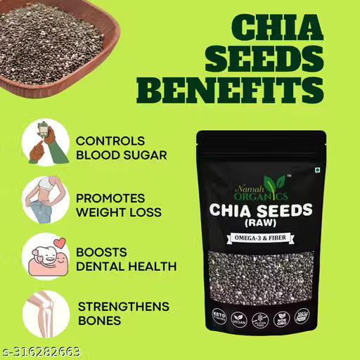 Malluva Essentials Chia Seeds — 2-Pack Combo | Raw, Omega-3, High Fiber
